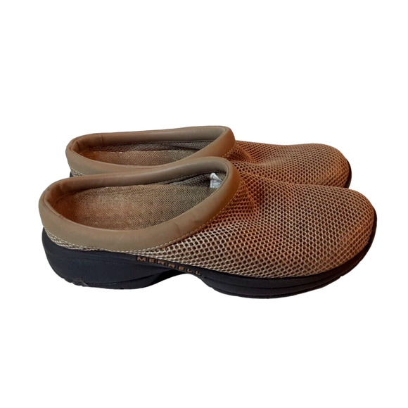 Womens 8.5 Shoes Merrell Slip On Mesh Taupe Brown Performance Footwear J63320 - Picture 3 of 8